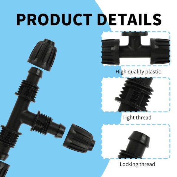 10er-Pack T-Stück Verbinder Tropfbewässerung 16 mm robust