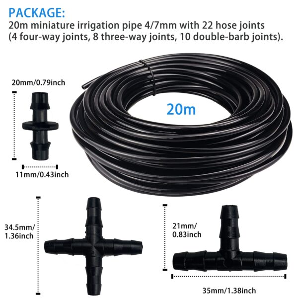 20m Bewässerungsschlauch 4/7mm PVC mit 22 Anschlüssen