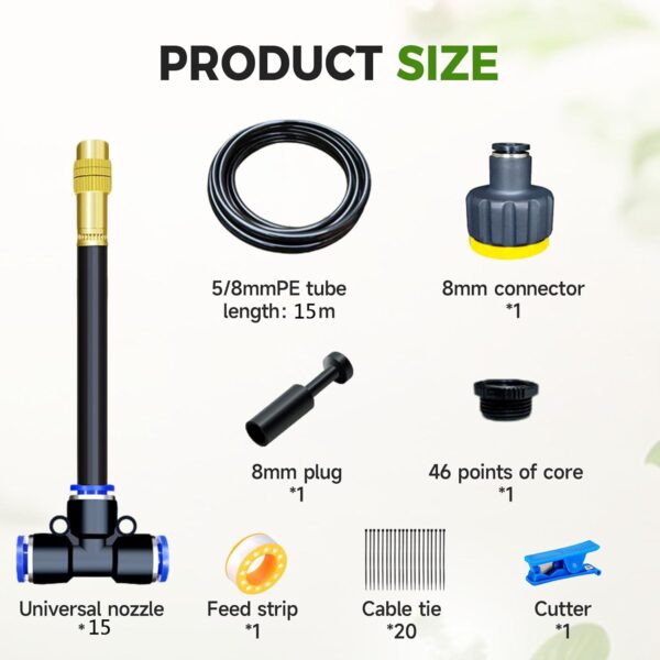 360° Automatisches Gartensystem Tropf- & Nebelbewässerung 15 m