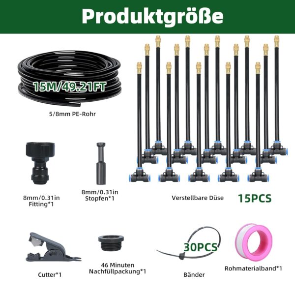 Acesome Gartenbewässerung 360° Automatisch 15 m für Hochbeete