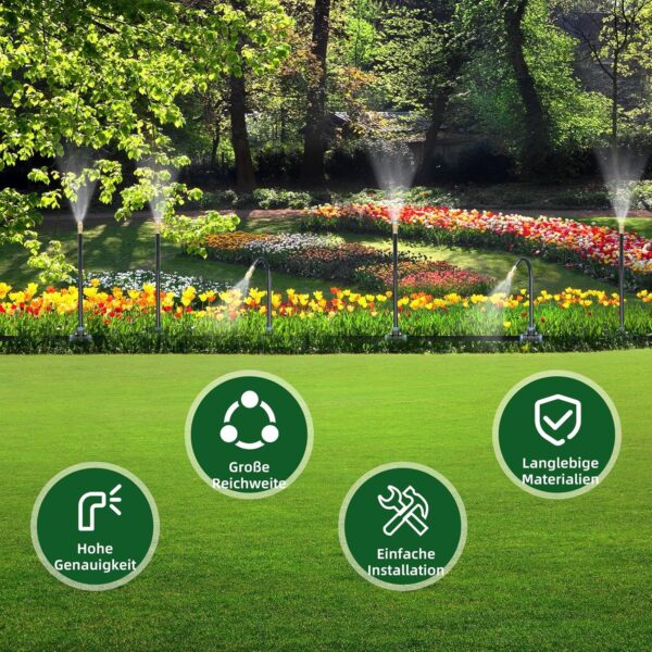 Acesome Gartenbewässerung 360° Automatisch 15 m für Hochbeete