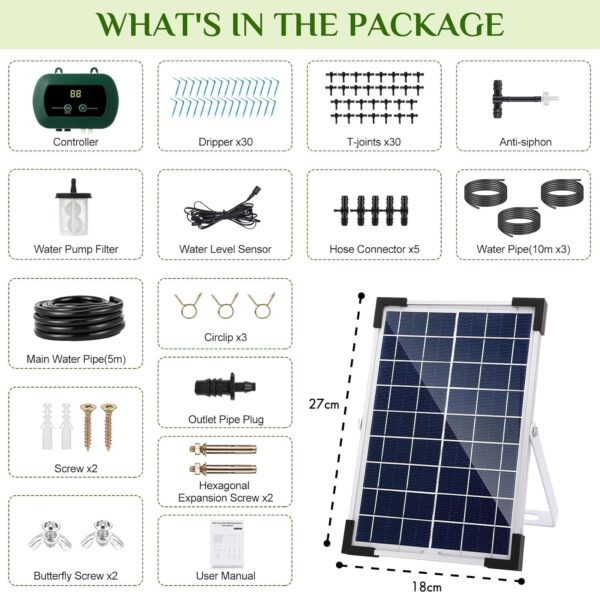 Anpress Solar-Bewässerungssystem: 30 Töpfe, 10 Zeiten, Solarbetrieb