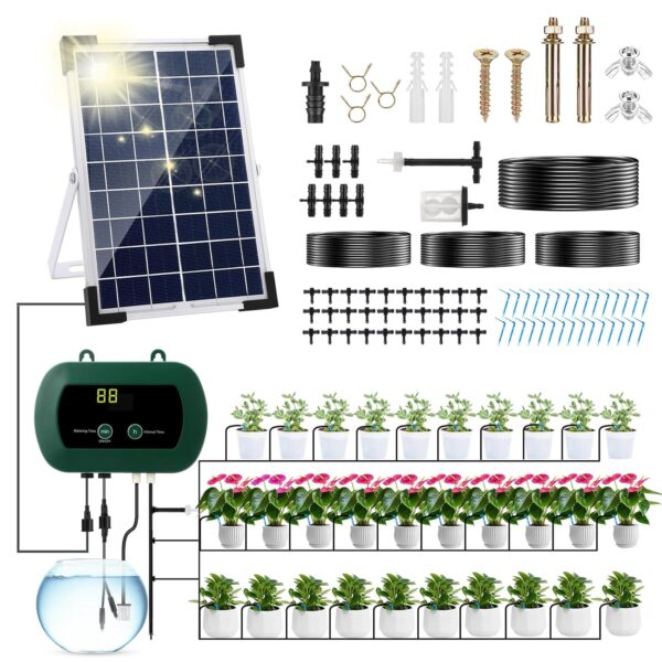 Anpress Solar-Bewässerungssystem: 30 Töpfe, 10 Zeiten, Solarbetrieb