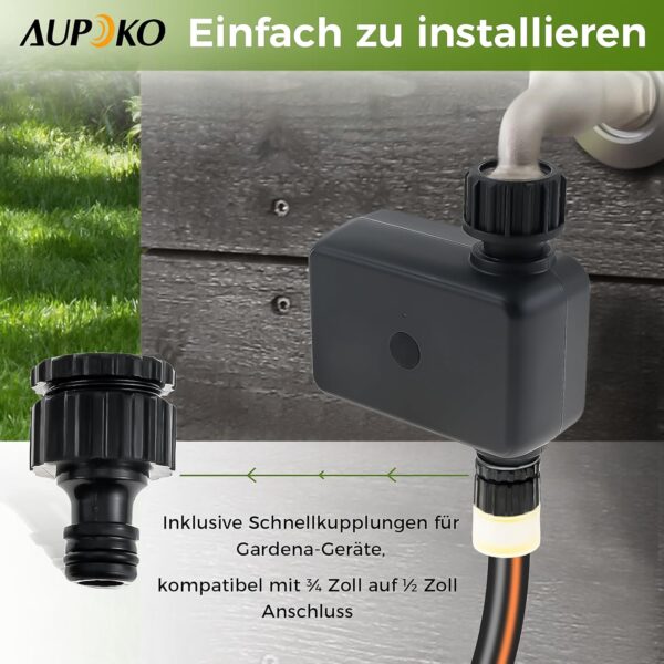 Aupoko Smarter Bewässerungs-Timer mit Bluetooth, App & IP55