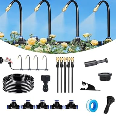 Automatisches 360° Gartensprinklersystem mit Tropf- und Nebelkühlung