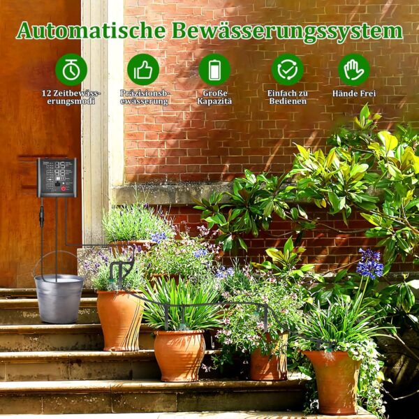 Automatisches Tropfbewässerungssystem mit Timer, 15 Sprinklern, 15 m Schlauch