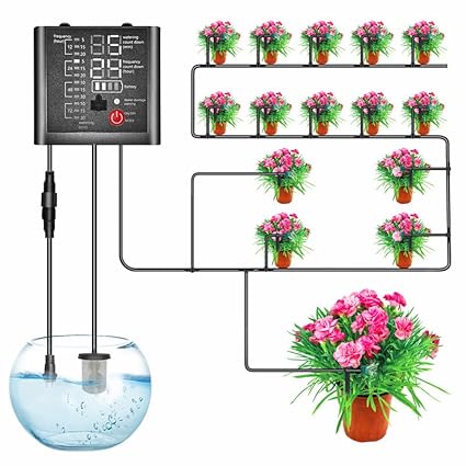 Automatisches Tropfbewässerungssystem mit Timer, 15 Sprinklern, 15 m Schlauch