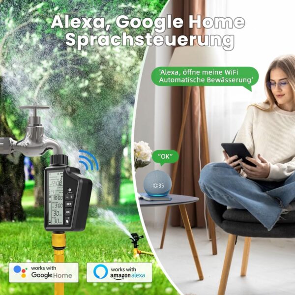 AVATTO Smart WiFi Bewässerungscomputer Alexa Google App-Steuerung ohne Hub