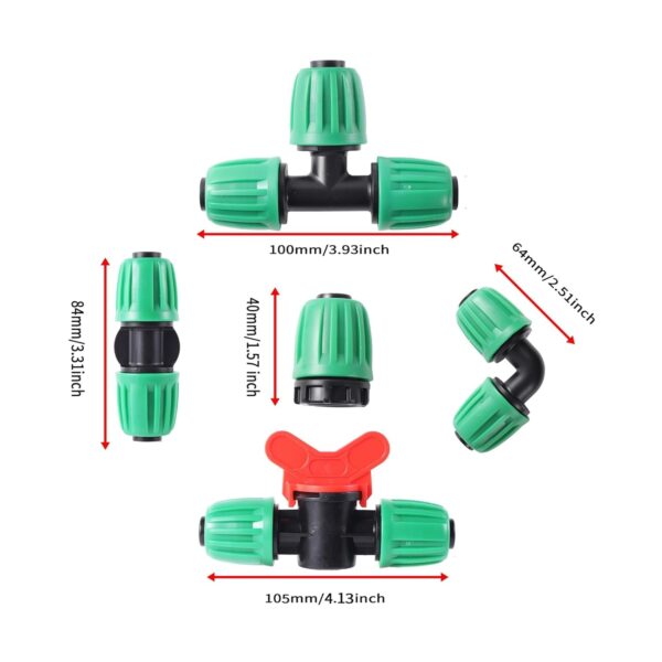 Bewässerungs-Fitting-Set 16mm PE für Mikro-Irrigation 19 Teile
