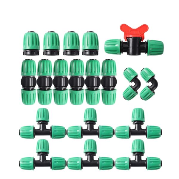 Bewässerungs-Fitting-Set 16mm PE für Mikro-Irrigation 19 Teile