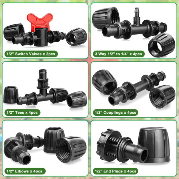 Bewässerungs-Set für 1/2" Tropfschläuche – 22 Dornverbindungen
