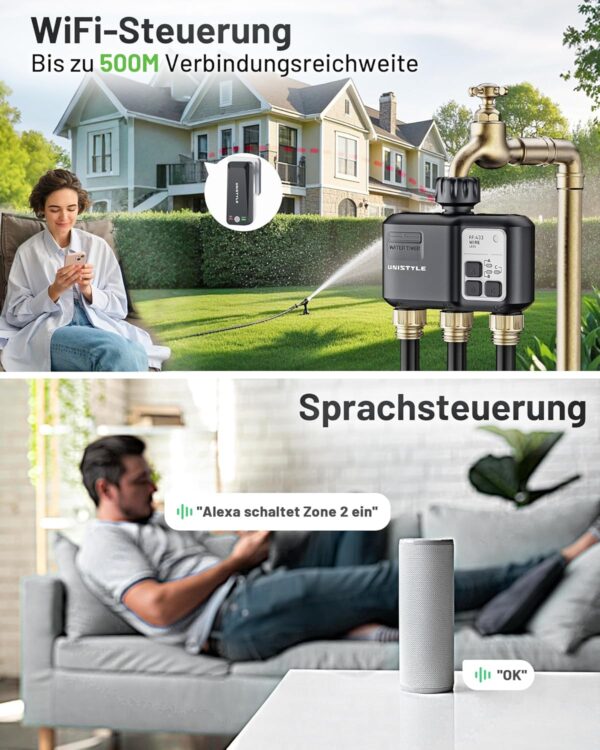 Bewässerungscomputer WLAN 3 Ausgänge App Alexa-Steuerung