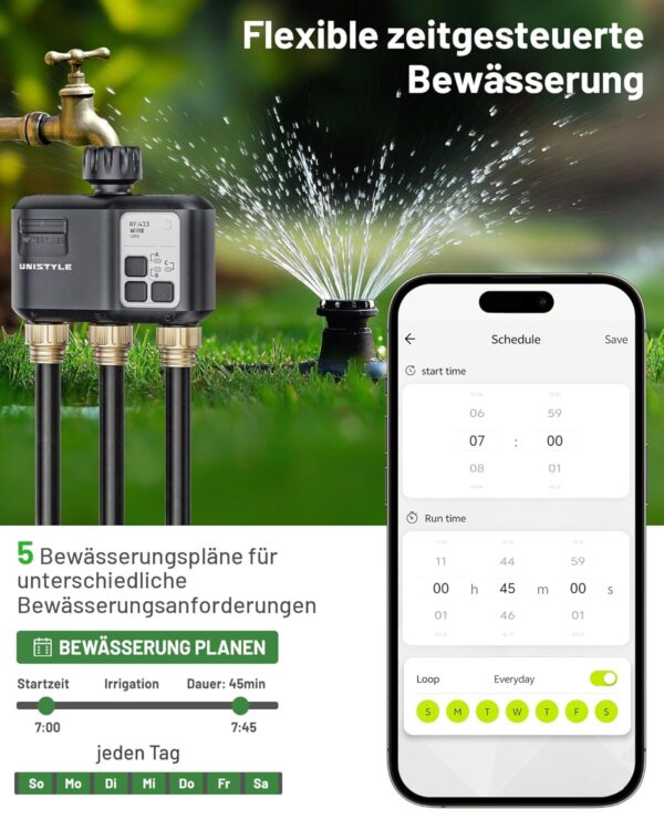 Bewässerungscomputer WLAN 3 Ausgänge App Alexa-Steuerung