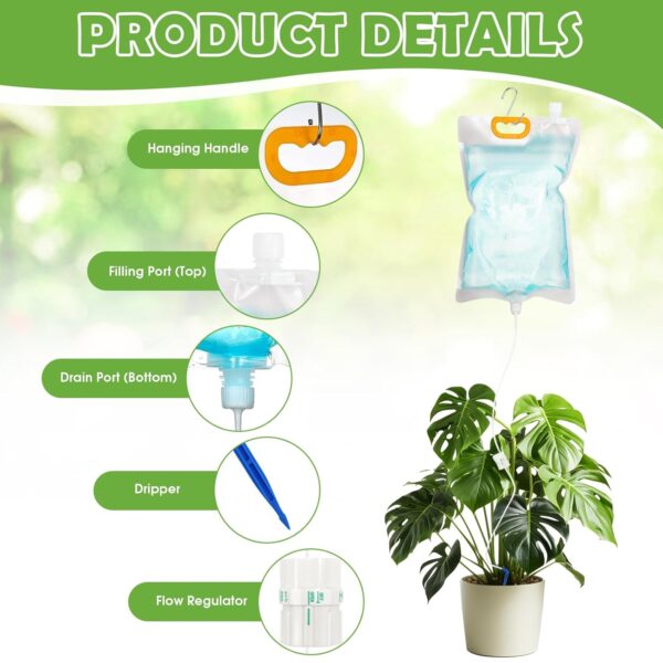 Blumentopf Bewässerungssystem 5x 3,5L Tropfbewässerung mit Durchflussregler
