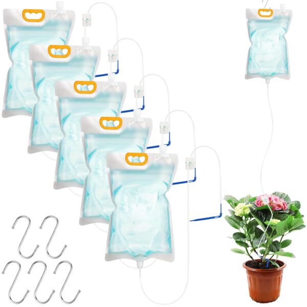Blumentopf Bewässerungssystem 5x 3,5L Tropfbewässerung mit Durchflussregler