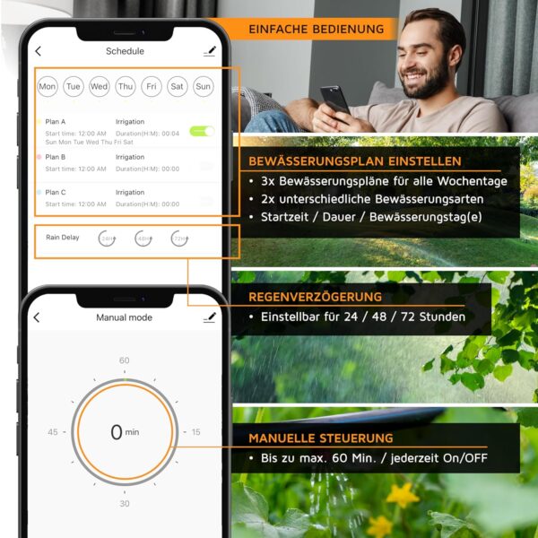 Brandson Bewässerungscomputer WLAN Smart Life App Alexa