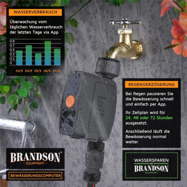 Brandson Bewässerungscomputer WLAN Smart Life App Alexa