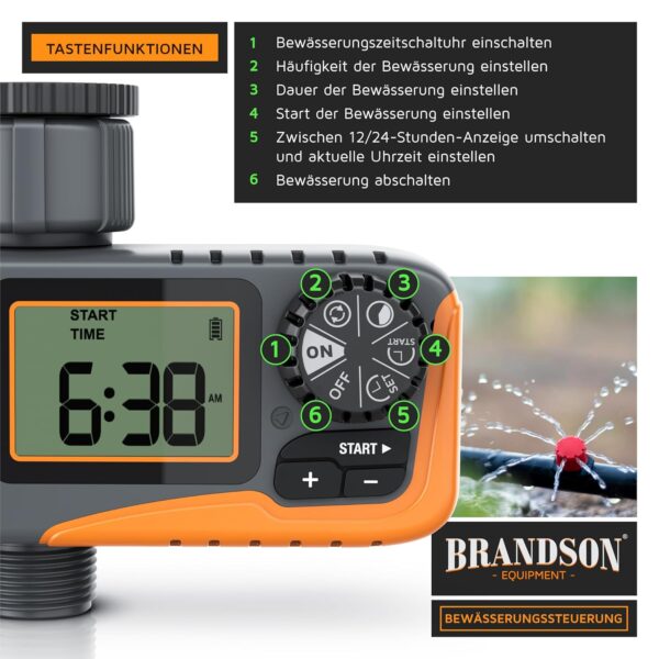 Brandson Digitaler Bewässerungsregler mit Display – Automatische Bewässerung