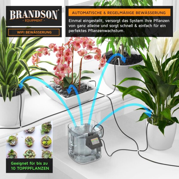 Brandson Digitales Bewässerungssystem WiFi Tuya App - Automatisch bis 10 Pflanzen
