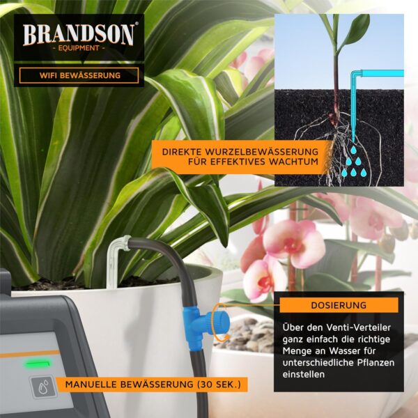 Brandson Digitales Bewässerungssystem WiFi Tuya App - Automatisch bis 10 Pflanzen