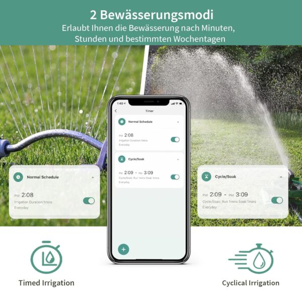 Diivoo WiFi-Bewässerungscomputer mit App, Alexa & Regenverzögerung