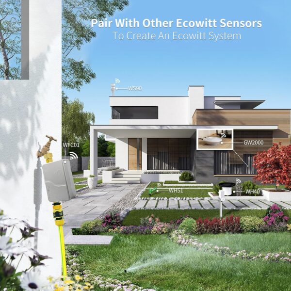 ECOWITT WFC01 App-gesteuerter Bewässerungscomputer mit WiFi, IP66