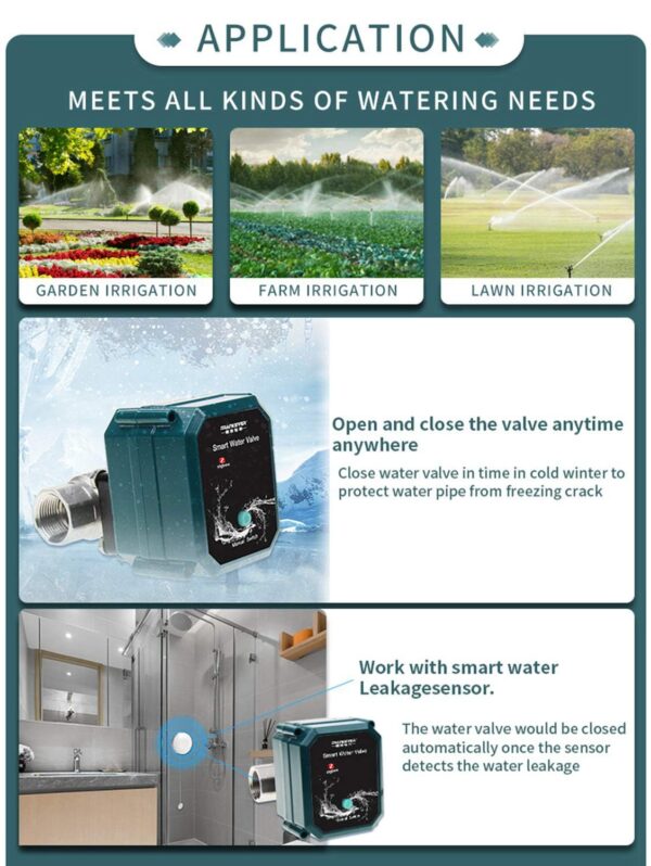 FROGBRO Zigbee Wasser-Ventil, Drahtloser Timer, IP67 Wasserdicht, App-Steuerung