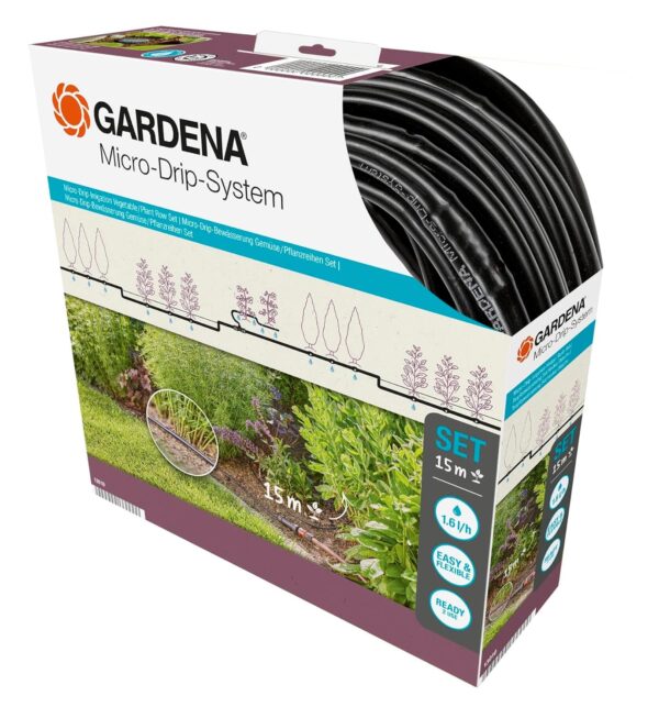Gardena Micro-Drip-System Start-Set für Reihenbewässerung mit Tropfern