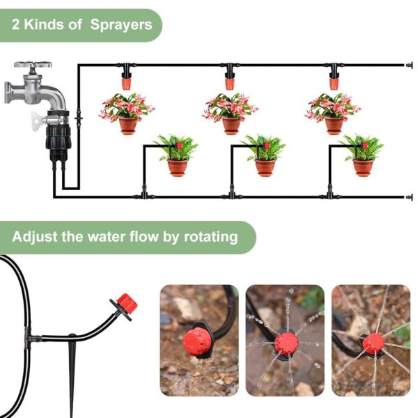 Gartenbewässerung Kit Automatisch 15m Tropf- & Sprühsystem