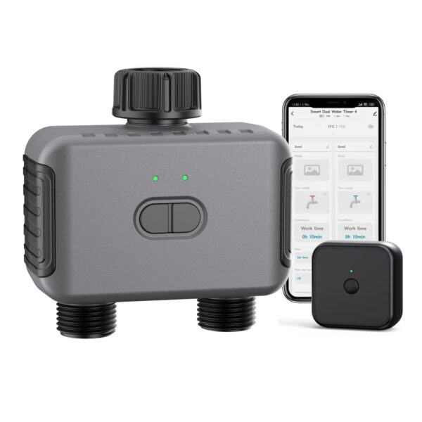 Haozee WLAN-Bewässerungscomputer mit 2 Ausgängen, Automatische Timer für Garten & Balkon