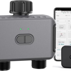 Haozee WLAN-Bewässerungscomputer mit 2 Ausgängen, Automatische Timer für Garten & Balkon