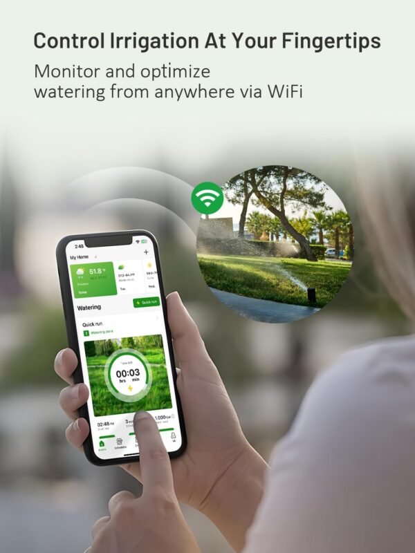 HiOazo HSC-600W WiFi Smart Bewässerungscomputer, 6 Zonen, App-Steuerung, Wetterabhängig