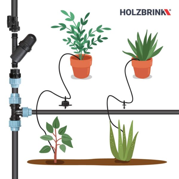 HOLZBRINK HTB-01-S-10 Bewässerungsset, 10x Winkel-Pfeil-Tropfer 4 l/h schwarz