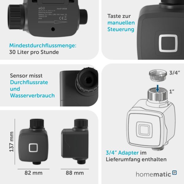 Homematic IP Bewässerungsaktuator App-Steuerung Intelligente Gießung 162114A0