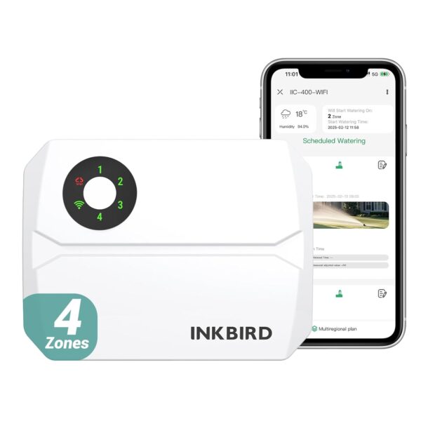 Inkbird Bewässerungscomputer WiFi, 4 Zonen, Smart Control