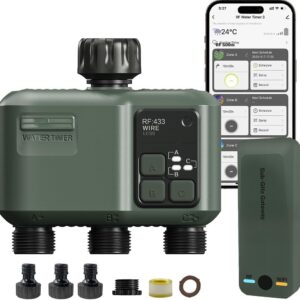 Johgee Bewässerungscomputer WLAN 3 Ausgänge RF 433 500m App Alexa