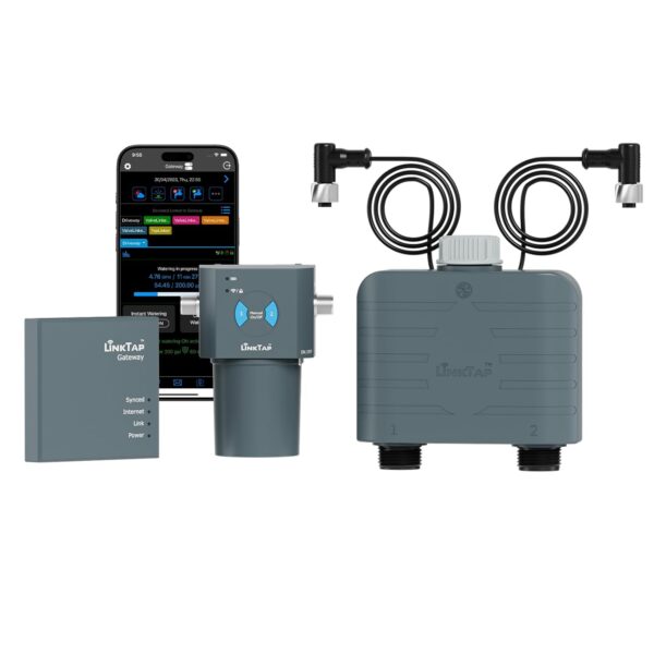 LinkTap T1 Intelligenter Bewässerungscomputer, 2-Zonen-Steuerung, Wetteranpassung, Reichweite > WiFi