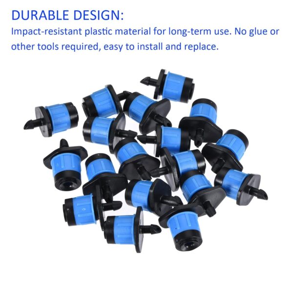 M METERXITY 50er-Pack Bewässerungstropfer 360° Einstellbar 29 mm Schwarz/Blau