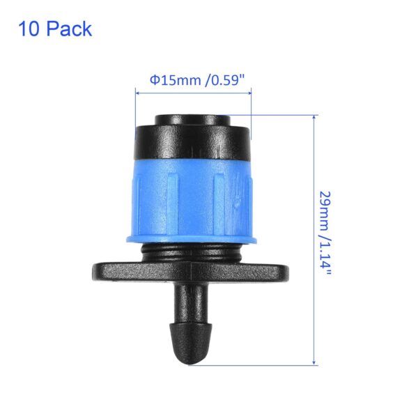 M METERXITY 50er-Pack Bewässerungstropfer 360° Einstellbar 29 mm Schwarz/Blau