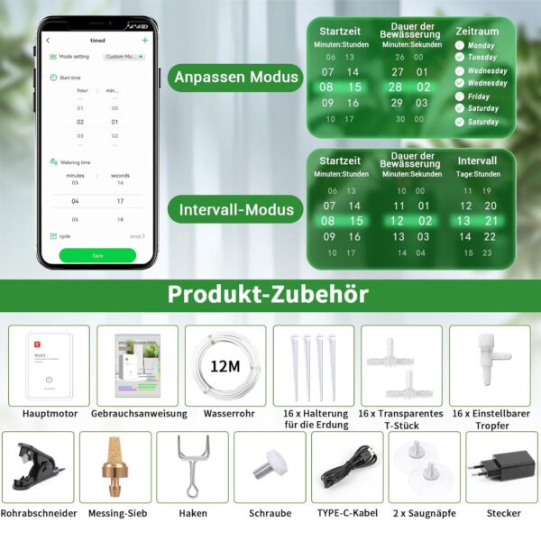 MOOKLIN ROAM WiFi Tropfbewässerung App-Steuerung Auto/Smart-Modus