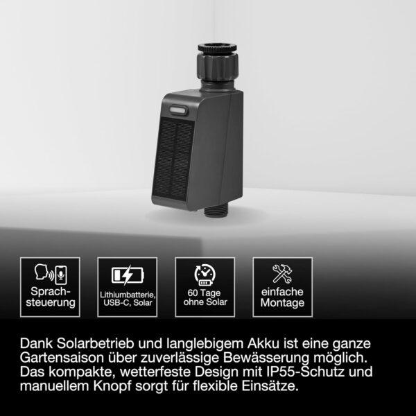 OSRAM SMART+ WiFi Bewässerungssteuerung IP55 Solar USB-C Wassermesser