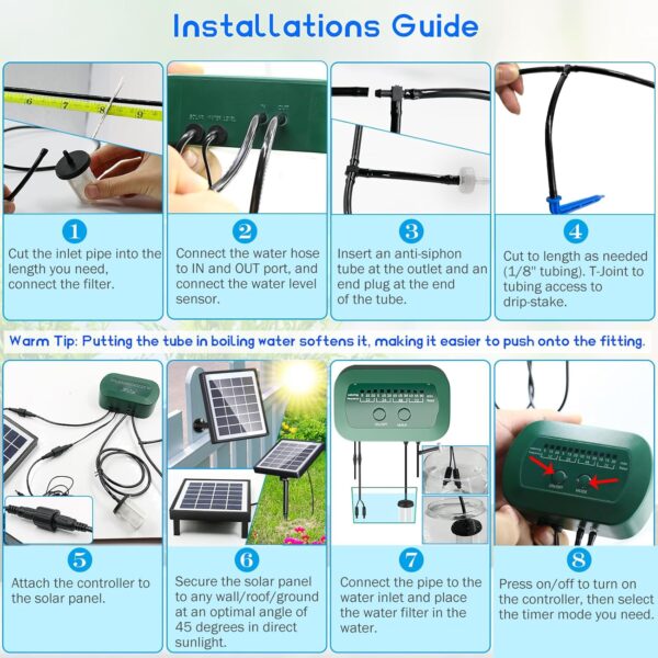 PChero Solar-Bewässerung mit Timer & automatischer Tropf für Balkon & Garten
