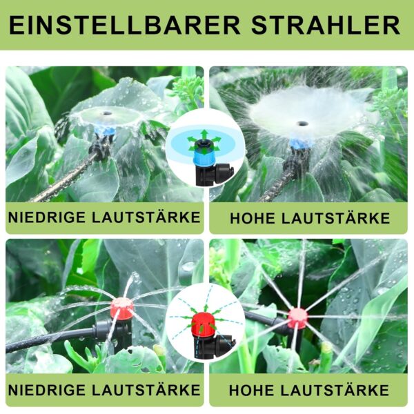 Powate Bewässerungssystem 130 ft mit Sprinkler & Schnellkupplungen
