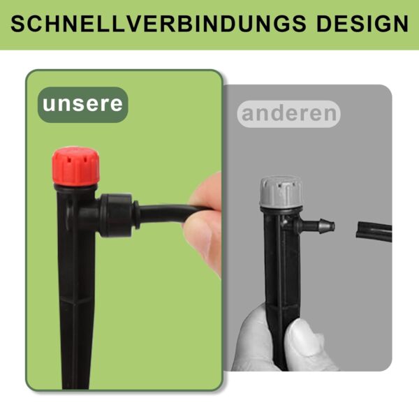 Powate Bewässerungssystem 130 ft mit Sprinkler & Schnellkupplungen