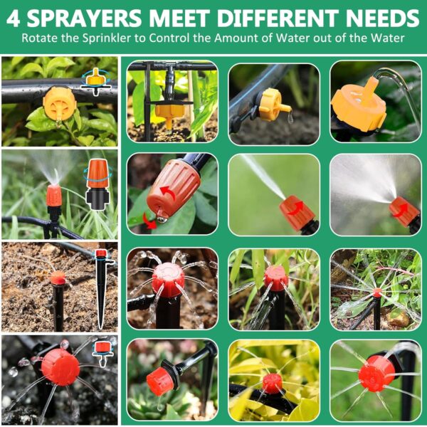 POWZOO Bewässerungssystem 269-teilig 40m+8m DIY Automatik Tropf Garten
