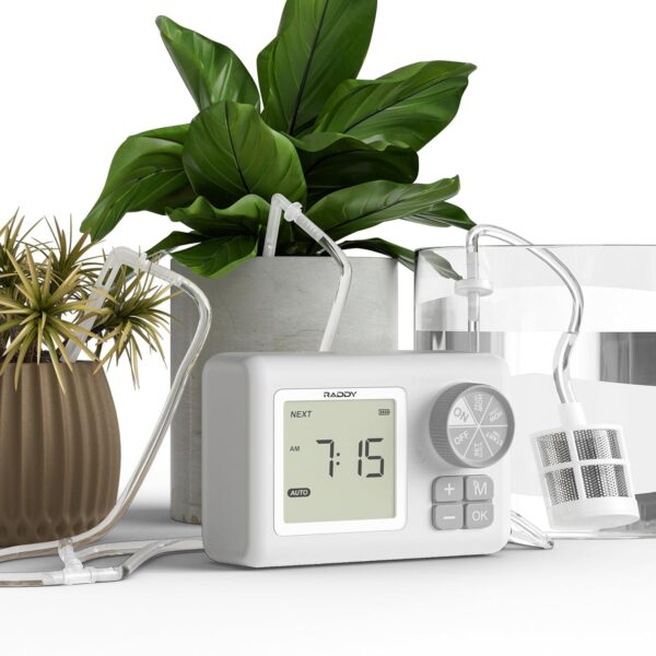 Raddy WS-6 Automatisches Gießsystem für 15 Topfpflanzen, LCD, USB-Alarm