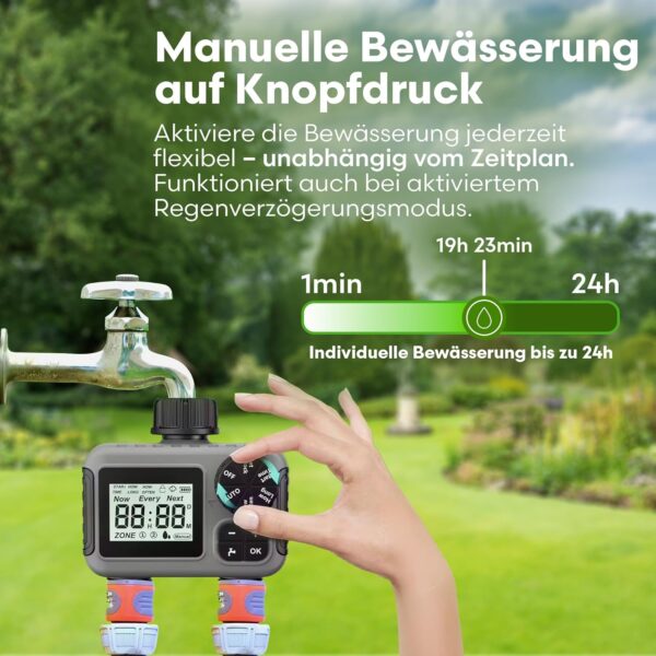 rainfactory Bewässerungstimer 2 Ausgänge IP55 wasserdicht Regenverzögerung