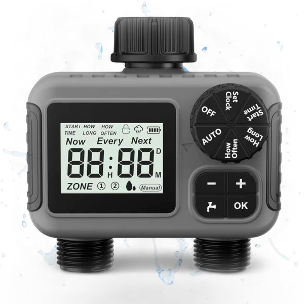 rainfactory Bewässerungstimer 2 Ausgänge IP55 wasserdicht Regenverzögerung