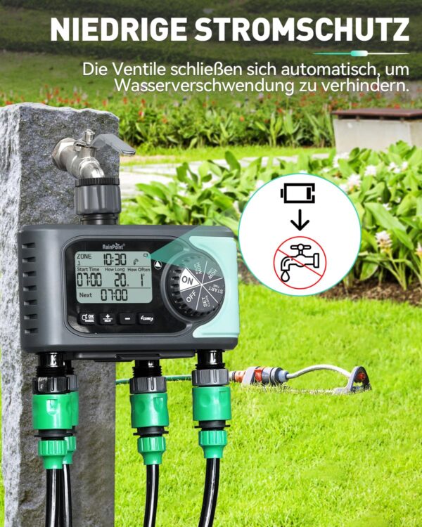 RAINPOINT Bewässerungscomputer 4 Zonen mit Regenverzögerung & Automatik
