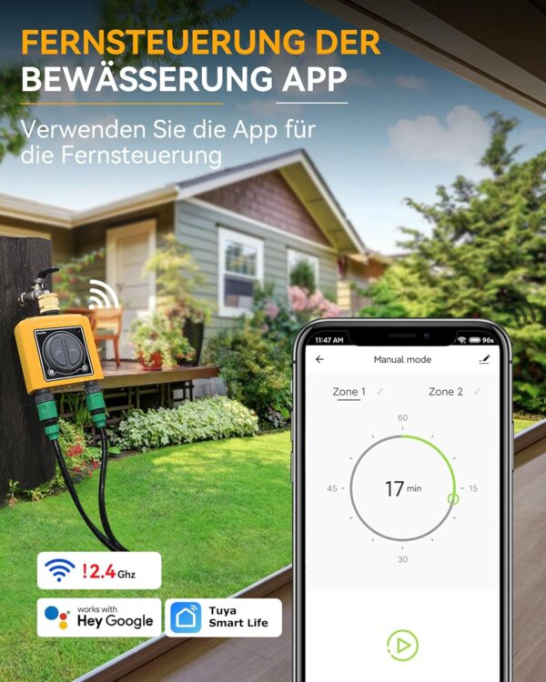 RAINPOINT Bewässerungscomputer WLAN 2 Ausgänge App & Wettersteuerung